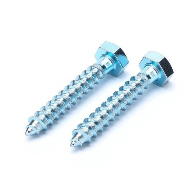 Hex Flange Head Wood Screws DIN571 Blue Zinc Plated high quality